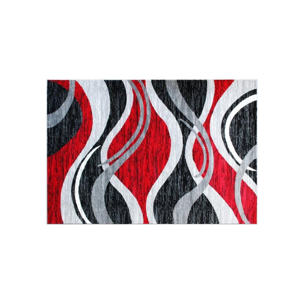 Flash Furniture Wisp Collection 5x7 Red Ripple Area Rug OKR-RG1109-57-RD-GG