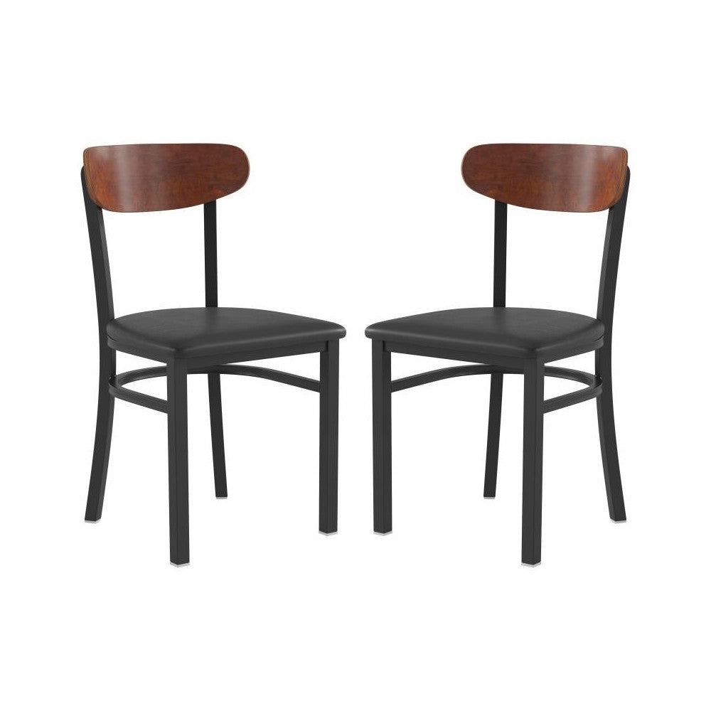 Flash Furniture Wright 2PK Black Vinyl/Wood Chair 2-XU-DG6V5BV-WAL-GG