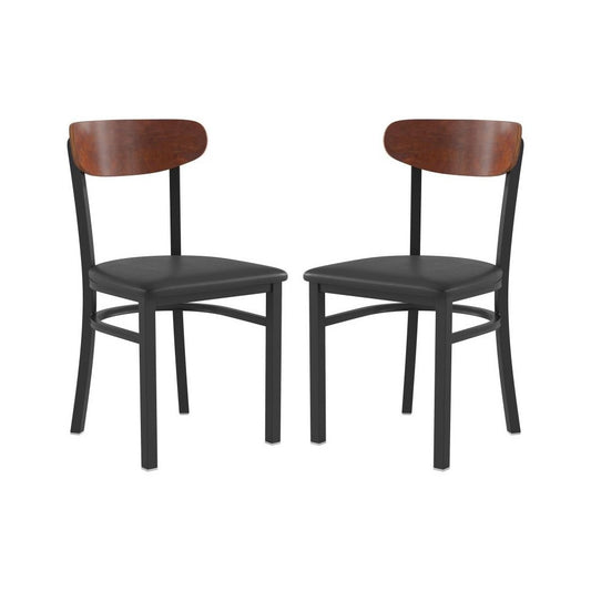 Flash Furniture Wright 2PK Black Vinyl/Wood Chair 2-XU-DG6V5BV-WAL-GG