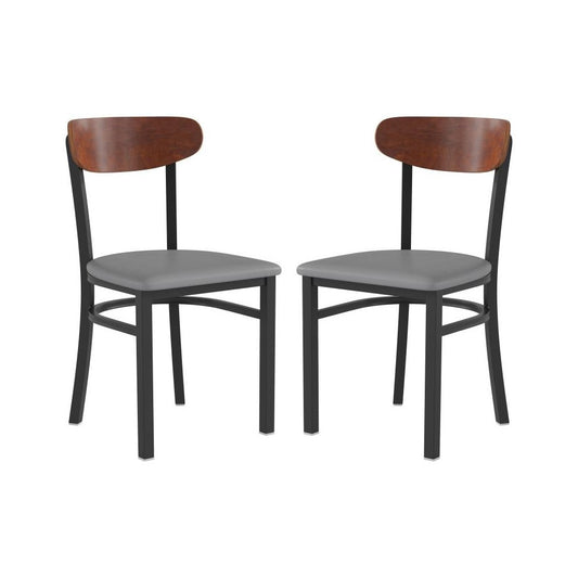 Flash Furniture Wright 2PK Gray Vinyl/Wood Chair 2-XU-DG6V5GYV-WAL-GG