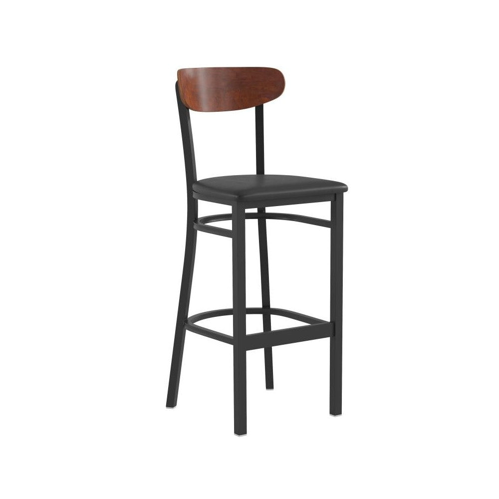 Flash Furniture Wright Black Vinyl/Wood Back Barstool XU-DG6V6BV-WAL-GG