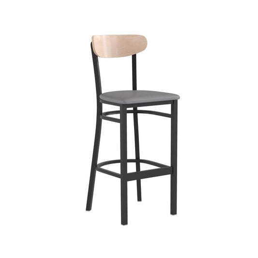 Flash Furniture Wright Gray Vinyl/Wood Back Barstool XU-DG6V6GYV-NAT-GG