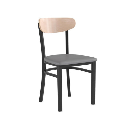 Flash Furniture Wright Gray Vinyl/Wood Back Chair XU-DG6V5GYV-NAT-GG