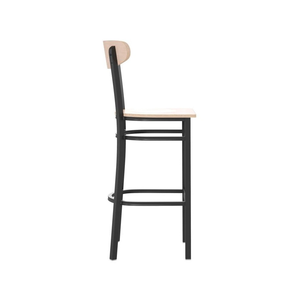 Flash Furniture Wright Natural Metal & Wood Barstool XU-DG6V6B-NAT-GG