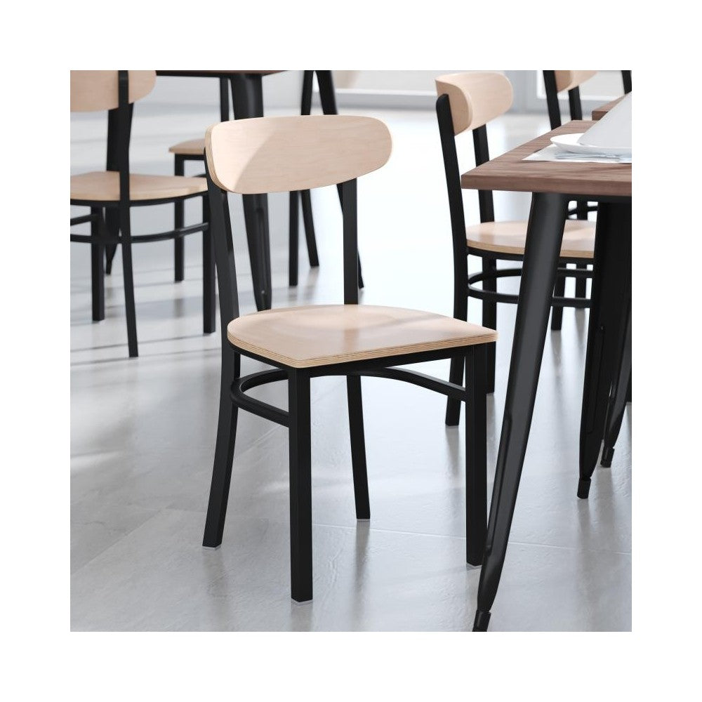 Flash Furniture Wright Natural Wood Seat Dining Chair XU-DG6V5B-NAT-GG