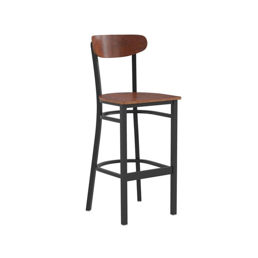 Flash Furniture Wright Walnut Metal & Wood Barstool XU-DG6V6B-WAL-GG