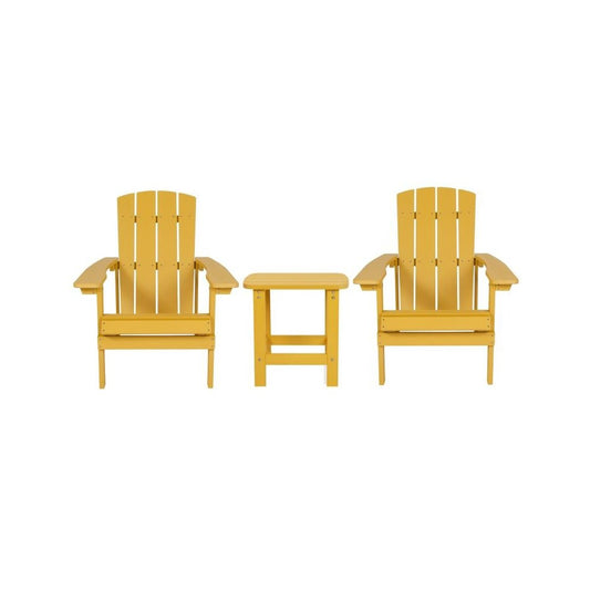 Flash Furniture Yellow Table and 2 Chair Set JJ-C14501-2-T14001-YLW-GG
