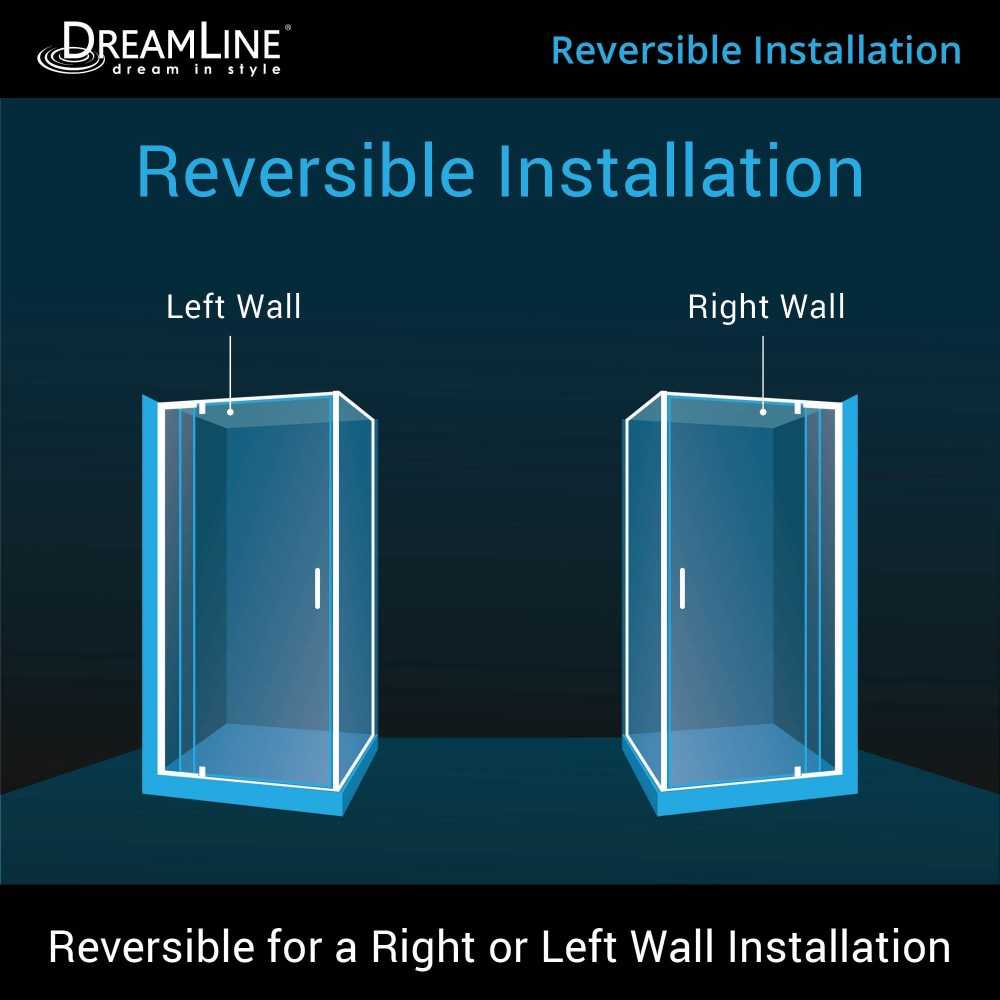 Flex 36 in. D x 36 in. W x 74 3/4 in. H Semi-Frameless Pivot Shower Enclosure in Chrome with Corner Drain Biscuit Base