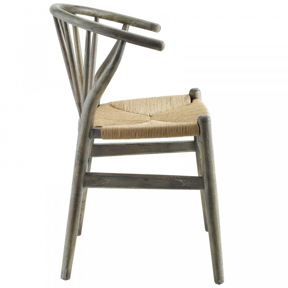 Flourish Spindle Wood Dining Side Chair, Gray