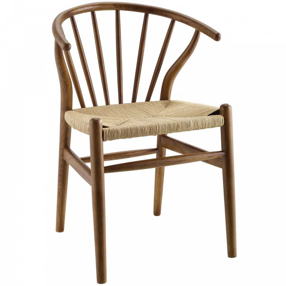 Flourish Spindle Wood Dining Side Chair, Walnut