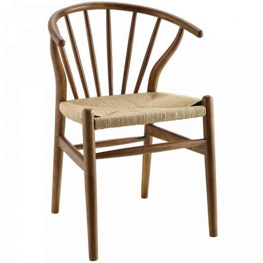 Flourish Spindle Wood Dining Side Chair, Walnut