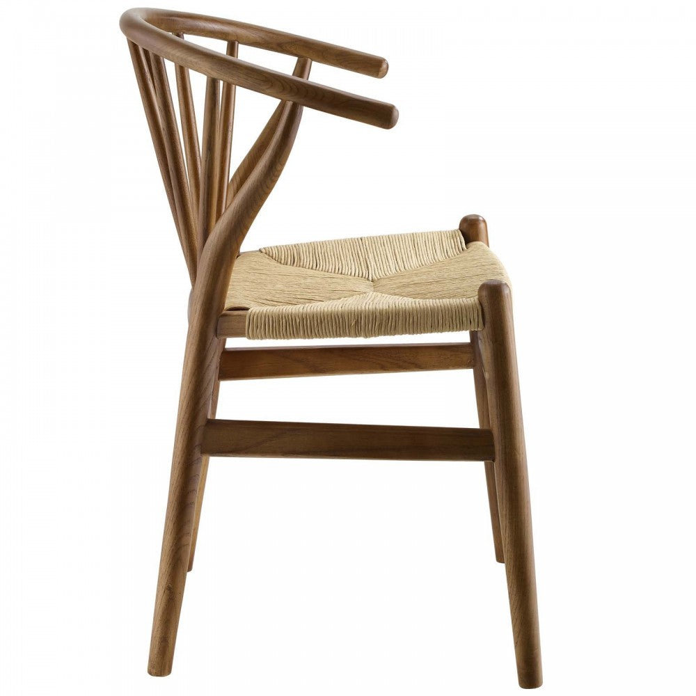 Flourish Spindle Wood Dining Side Chair, Walnut
