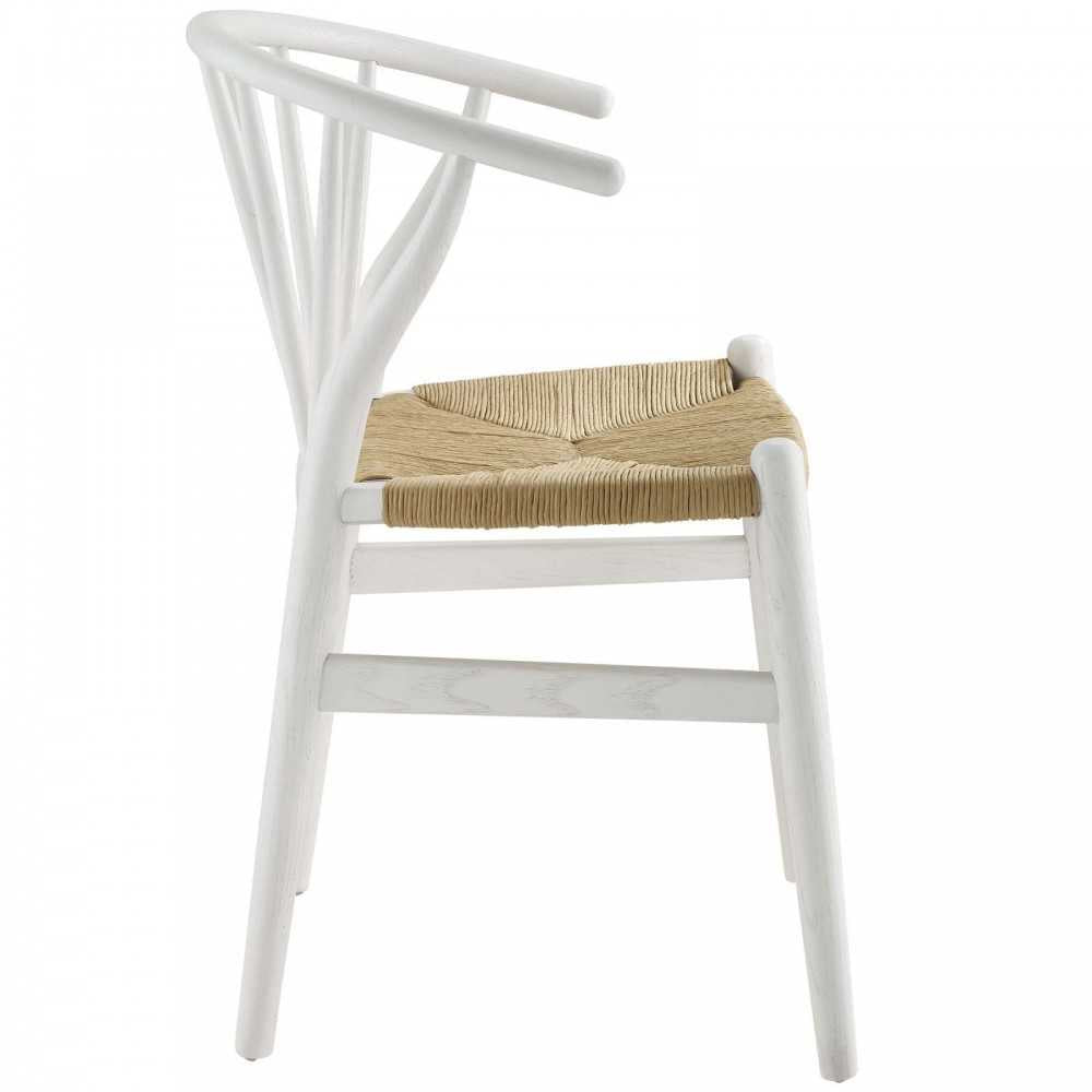 Flourish Spindle Wood Dining Side Chair, White