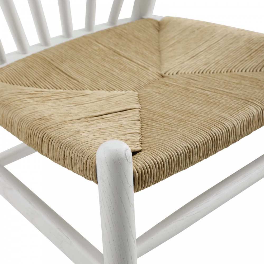 Flourish Spindle Wood Dining Side Chair, White