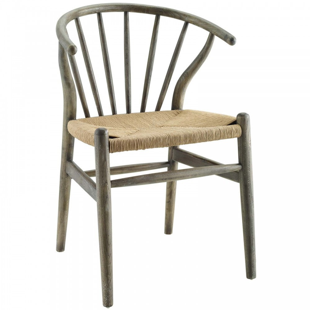 Flourish Spindle Wood Dining Side Chair Set of 2, Gray