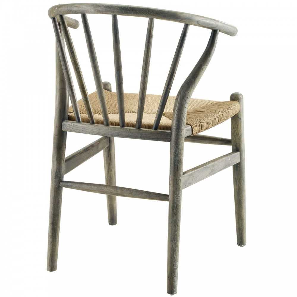 Flourish Spindle Wood Dining Side Chair Set of 2, Gray