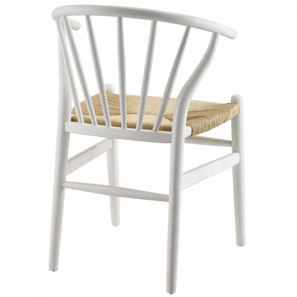 Flourish Spindle Wood Dining Side Chair Set of 2, White