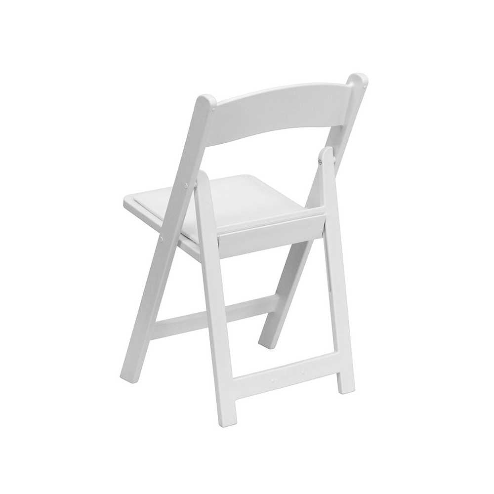 Folding Chairs with Padded Seats | Set of 2 White Resin Folding Chair with Vinyl Padded Seat