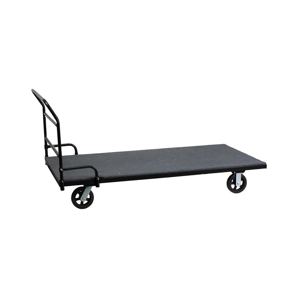 Folding Table Dolly with Carpeted Platform for Rectangular Tables