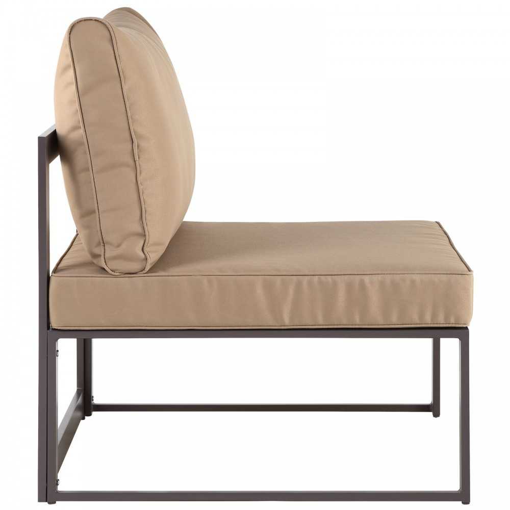 Fortuna 6 Piece Outdoor Patio Sectional Sofa Set, Brown Mocha, EEI-1726-BRN-MOC-SET