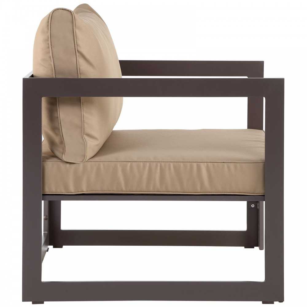 Fortuna 6 Piece Outdoor Patio Sectional Sofa Set, Brown Mocha, EEI-1731-BRN-MOC-SET