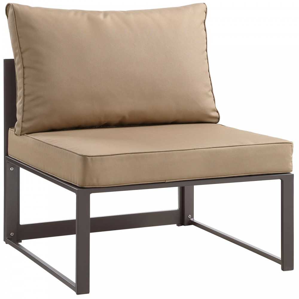 Fortuna 7 Piece Outdoor Patio Sectional Sofa Set, Brown Mocha, EEI-1733-BRN-MOC-SET