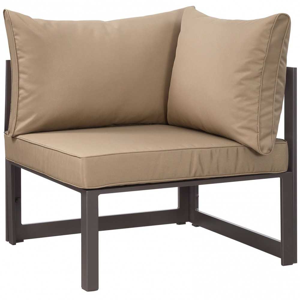 Fortuna 9 Piece Outdoor Patio Sectional Sofa Set, Brown Mocha, EEI-1719-BRN-MOC-SET