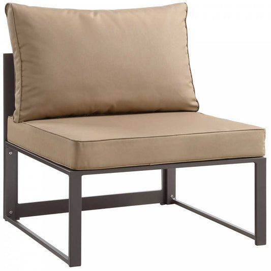 Fortuna Armless Outdoor Patio Chair, Brown Mocha