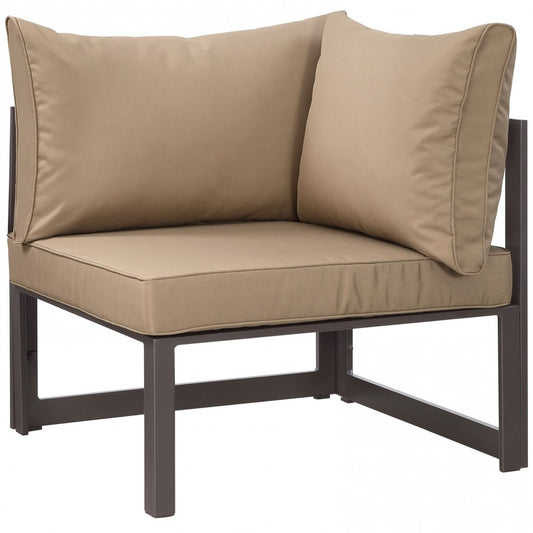 Fortuna Corner Outdoor Patio Armchair, Brown Mocha