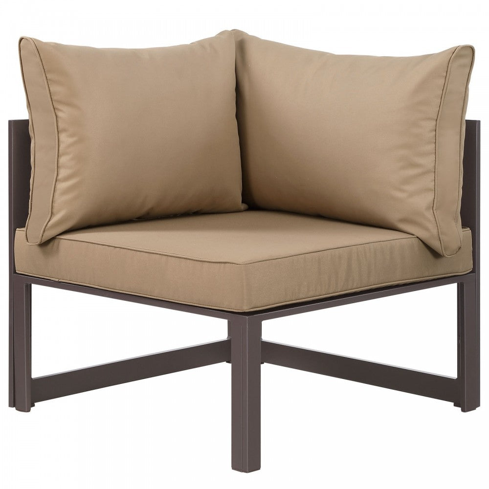 Fortuna Corner Outdoor Patio Armchair, Brown Mocha