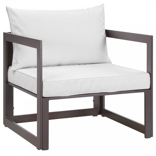 Fortuna Outdoor Patio Armchair, Brown White