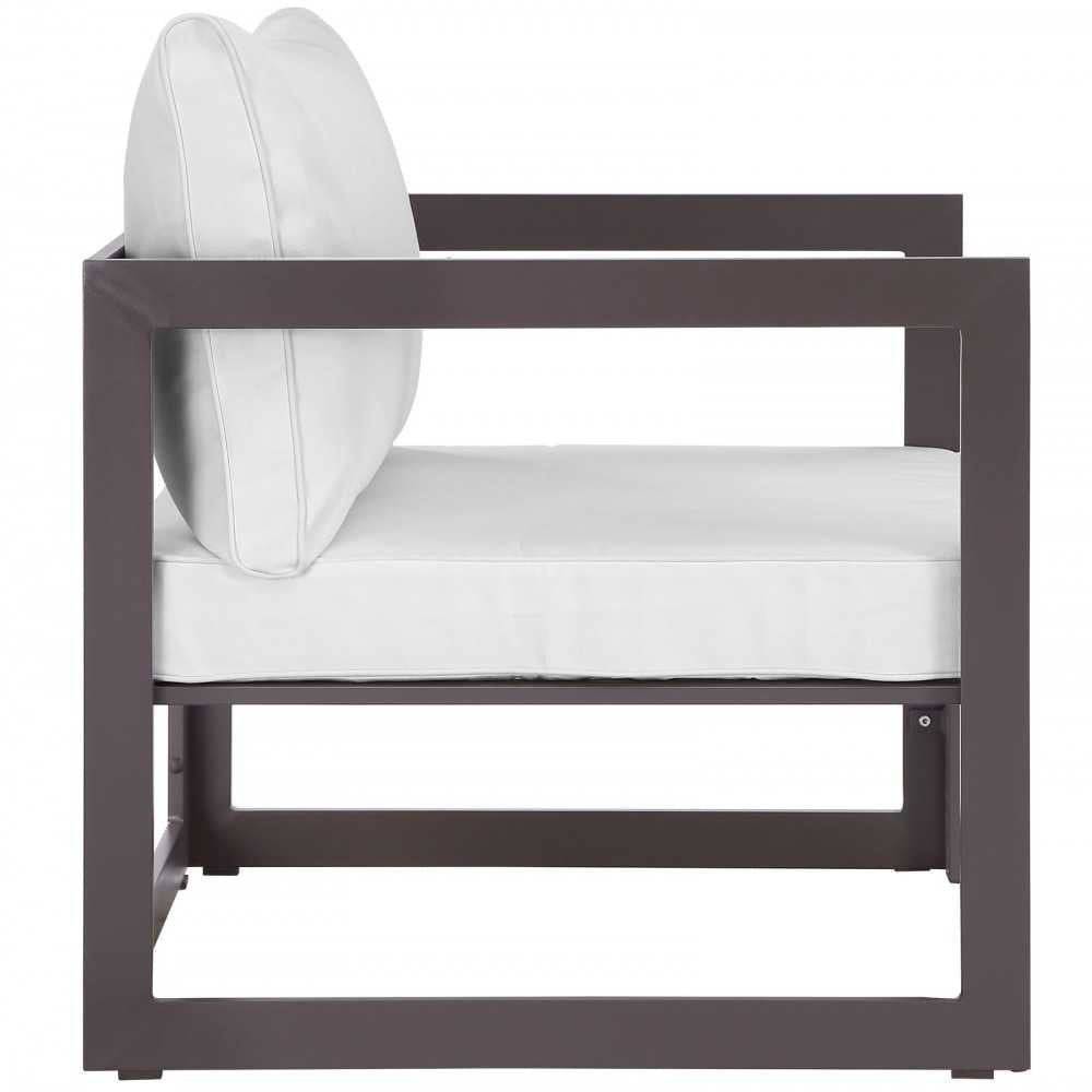 Fortuna Outdoor Patio Armchair, Brown White