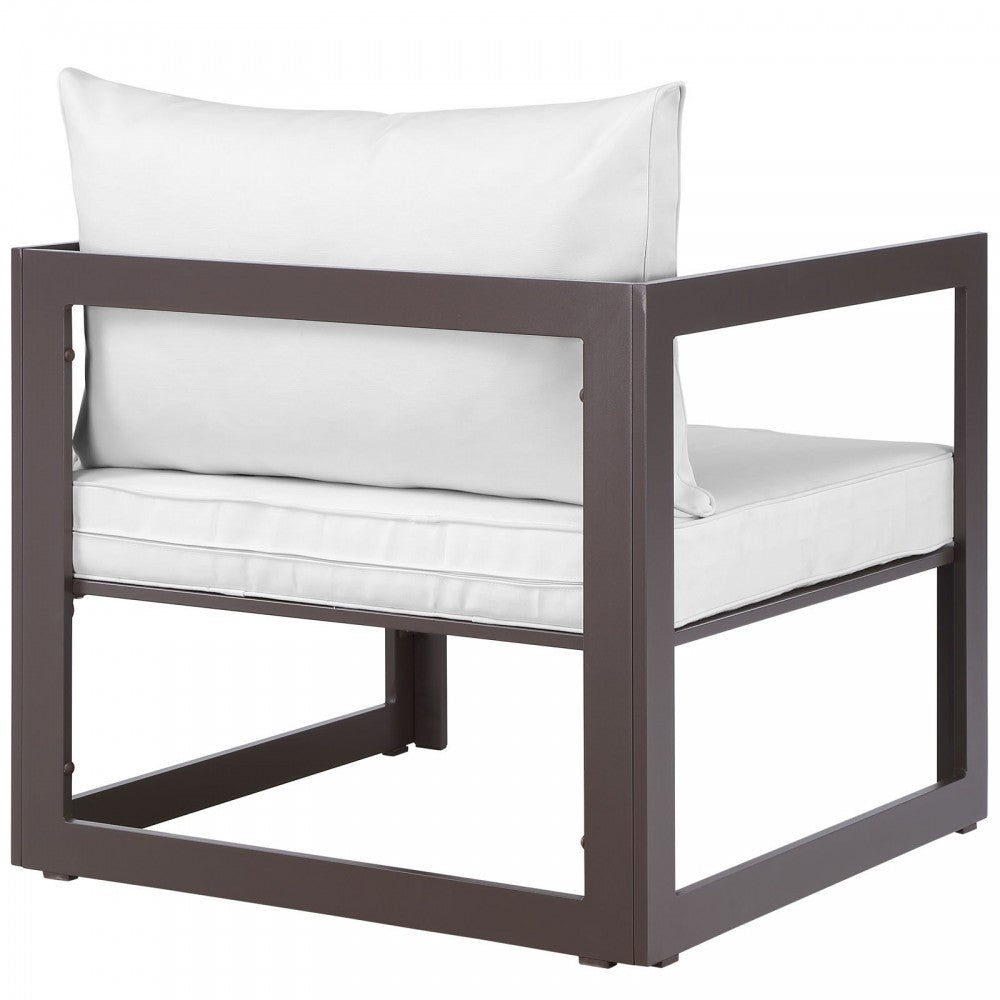 Fortuna Outdoor Patio Armchair, Brown White