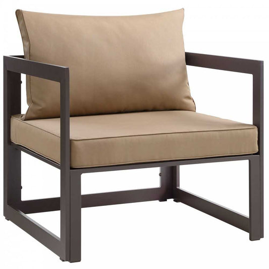 Fortuna Outdoor Patio Armchair, Brown Mocha