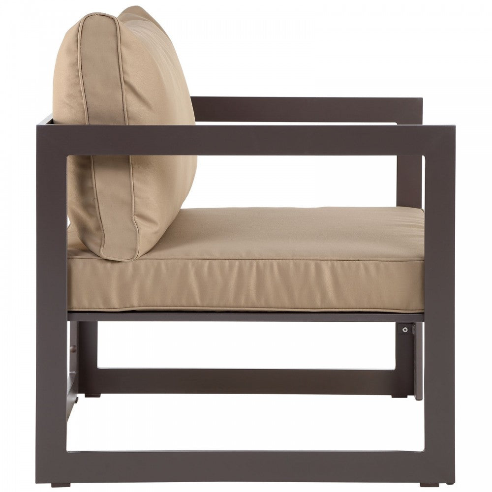 Fortuna Outdoor Patio Armchair, Brown Mocha