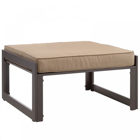 Fortuna Outdoor Patio Ottoman, Brown Mocha