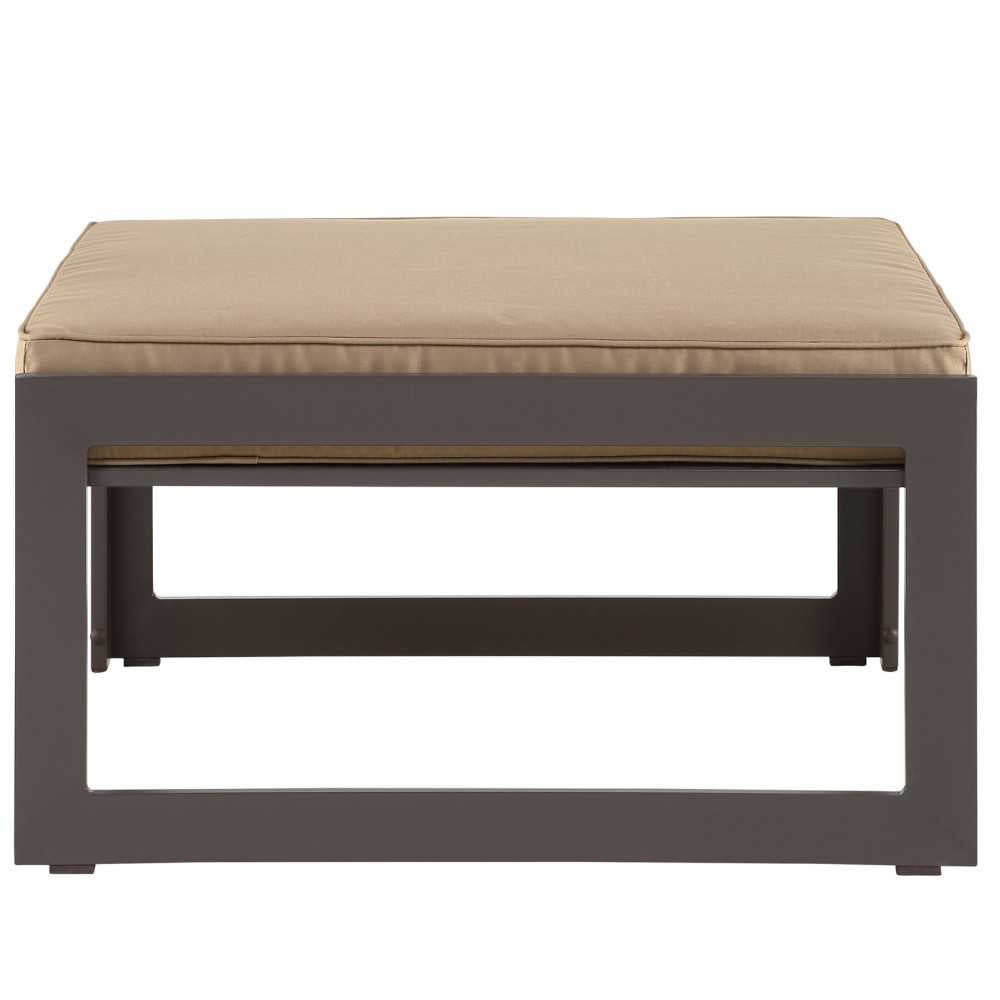 Fortuna Outdoor Patio Ottoman, Brown Mocha