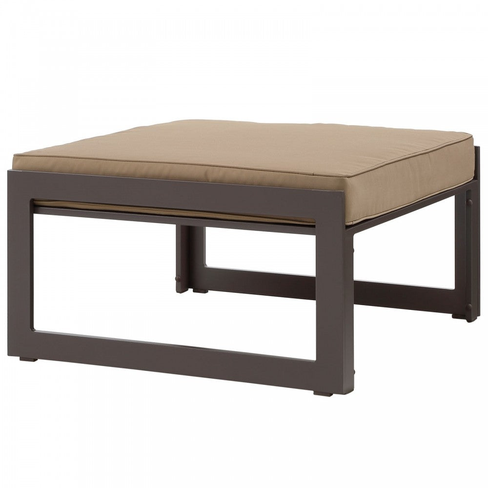 Fortuna Outdoor Patio Ottoman, Brown Mocha