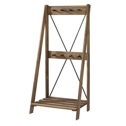 Frankie 68" Solid Wood Angled Hall Tree - Brown