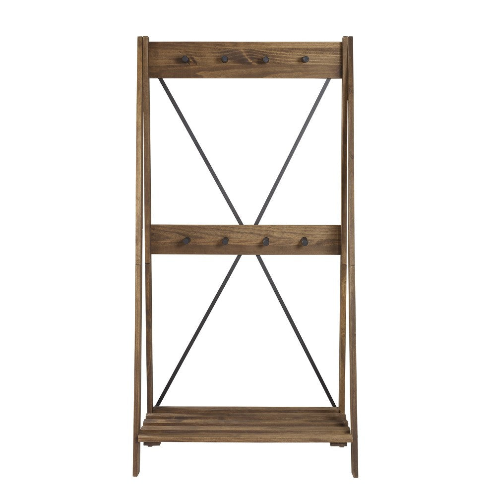 Frankie 68" Solid Wood Angled Hall Tree - Brown