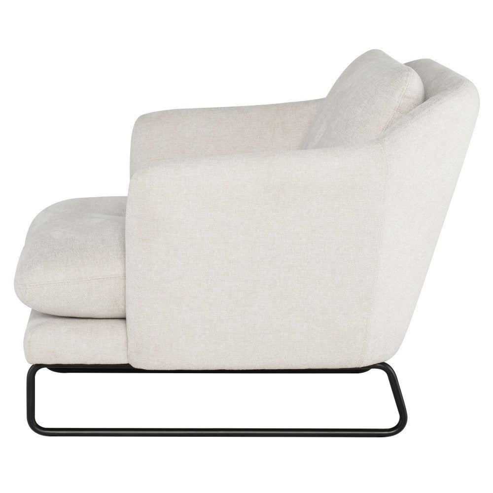 Frankie Parchment Fabric Single Seat Sofa