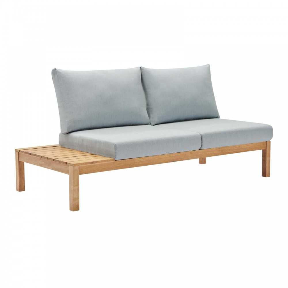 Freeport Karri Wood Outdoor Patio Loveseat with Left-Facing Side End Table
