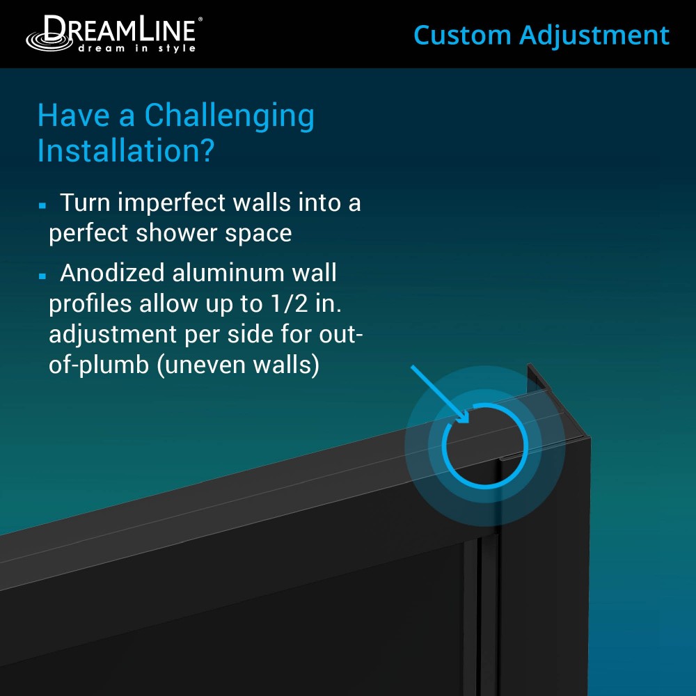 French Corner 34 1/2 in. D x 34 1/2 in. W x 72 in. H Framed Sliding Shower Enclosure in Satin Black