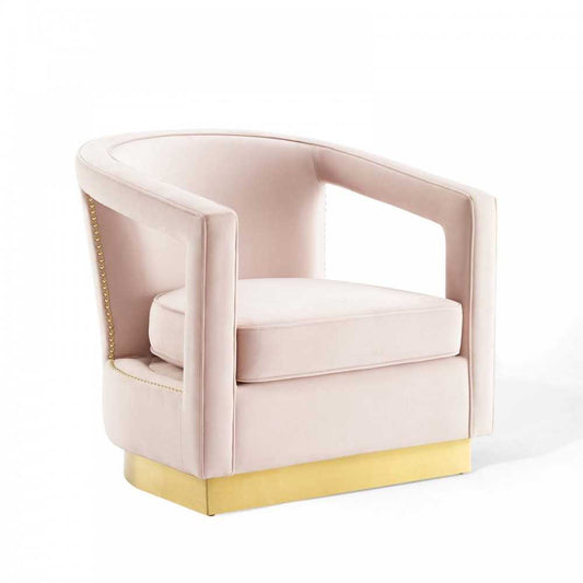 Frolick Performance Velvet Armchair, Pink