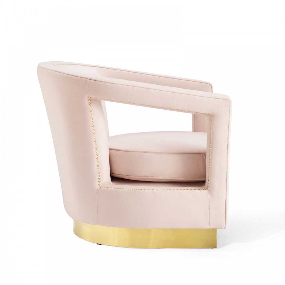 Frolick Performance Velvet Armchair, Pink
