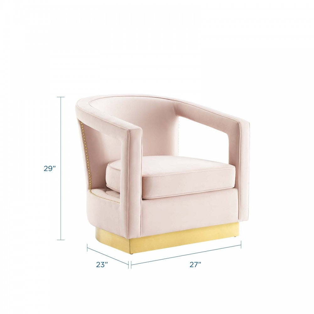 Frolick Performance Velvet Armchair, Pink