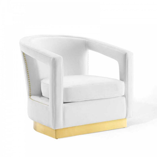 Frolick Performance Velvet Armchair, White