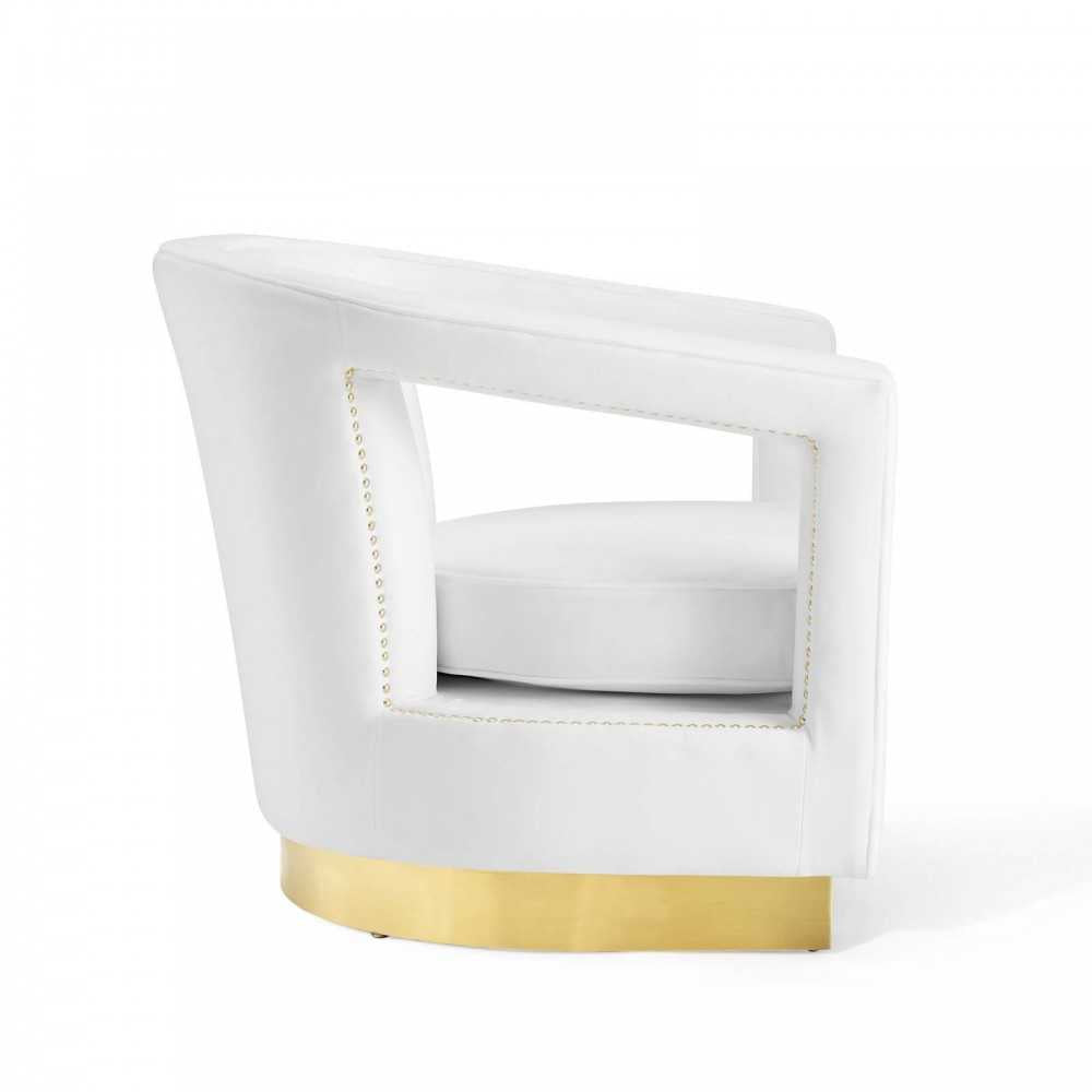 Frolick Performance Velvet Armchair, White
