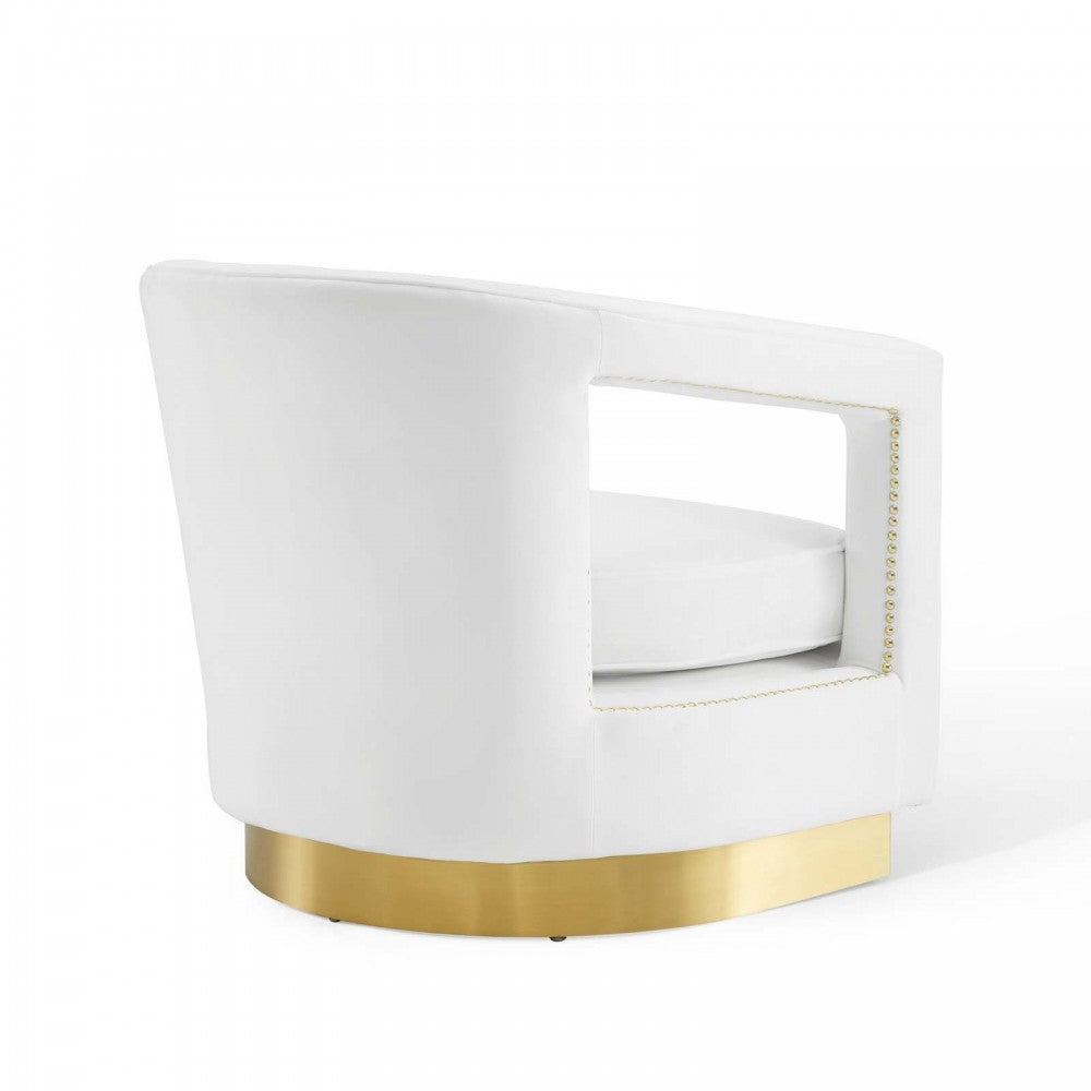 Frolick Performance Velvet Armchair, White