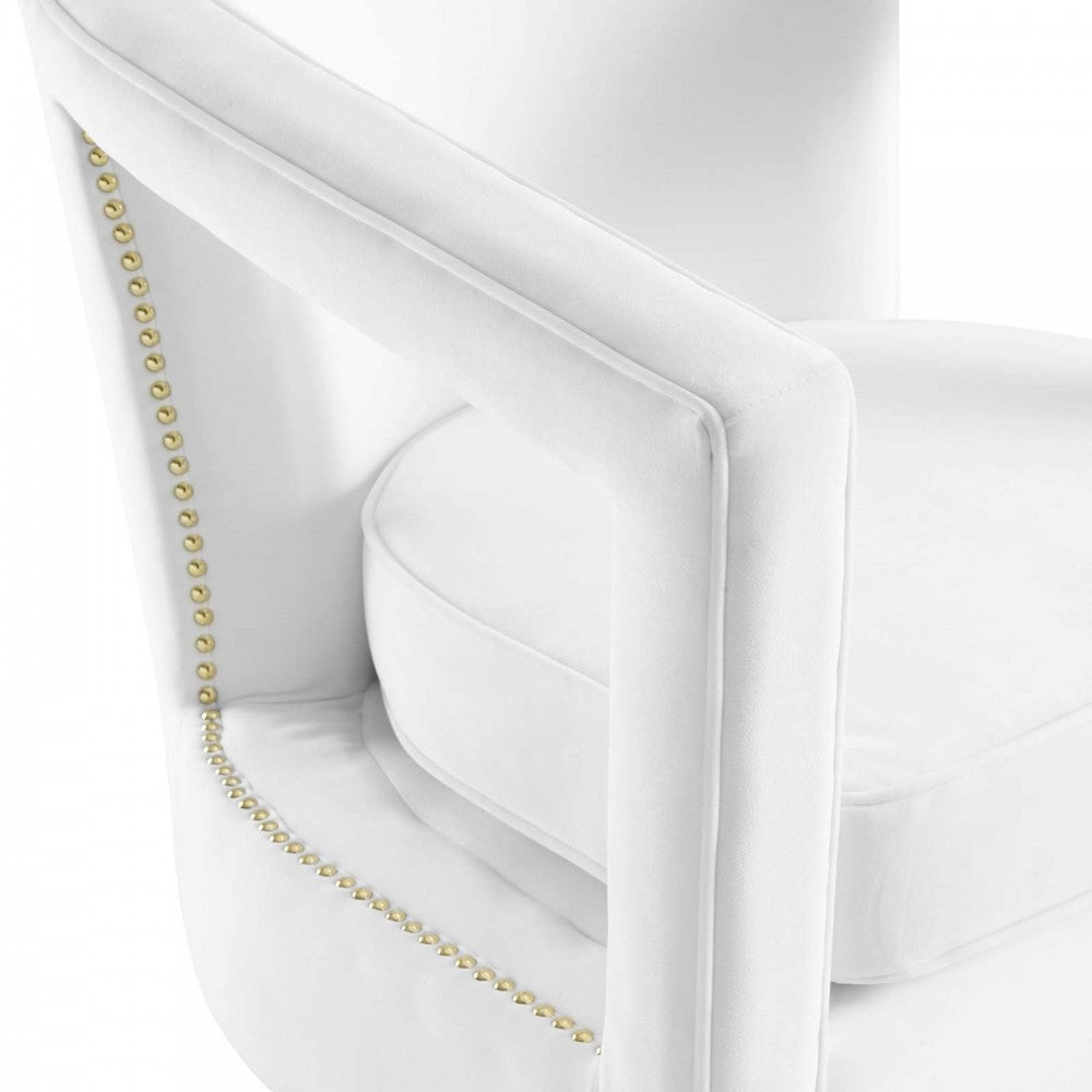 Frolick Performance Velvet Armchair, White